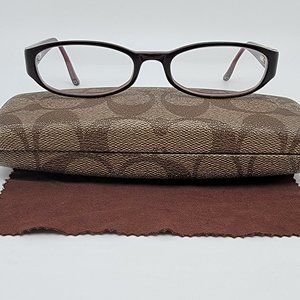 Coach Adelle 534 Black / Berry Rectangular Eyeglasses Frame w/ Case 50-18-135